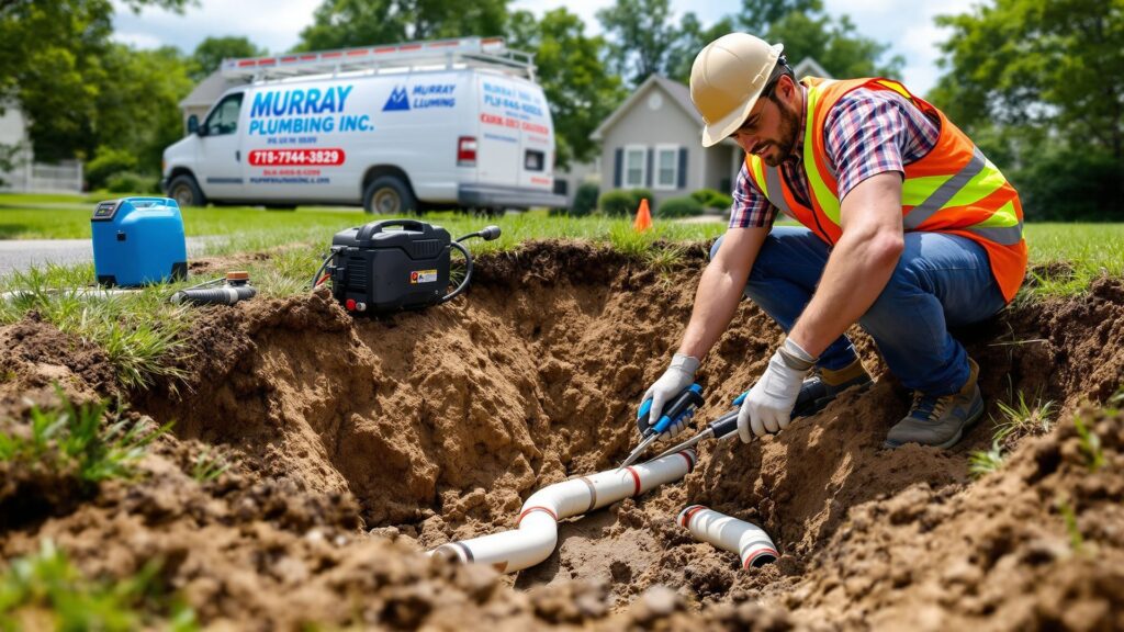 Broken Underground Sewer Pipe Repair in Central Pennsylvania